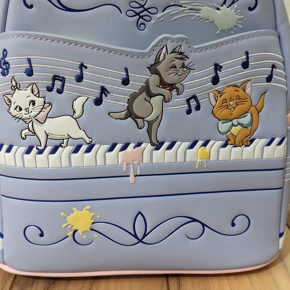 NWT! Loungefly Disney 's Aristocats Kittens Piano Mini Backpack - Picture 3 of 15